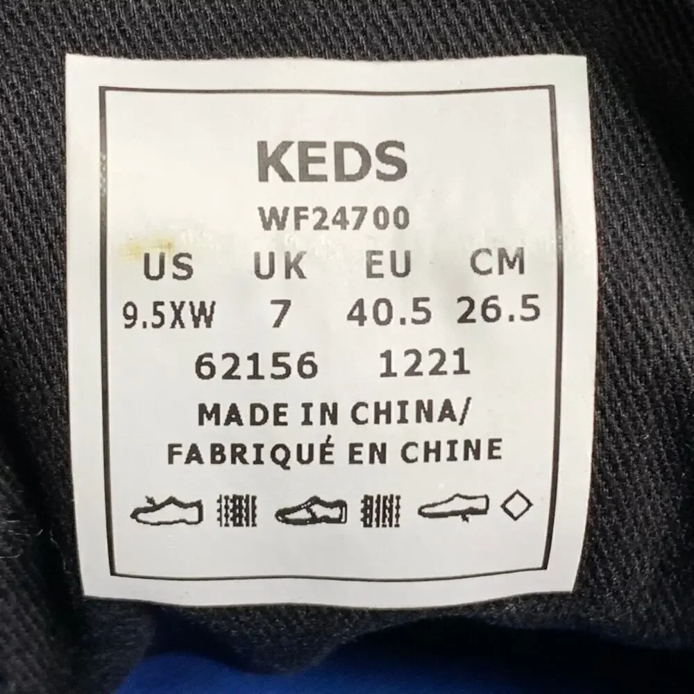 🔴 KEDS CHAMPION ORIGINAL Women`s Size 9.5XW Black Comfort Shoes WF24700